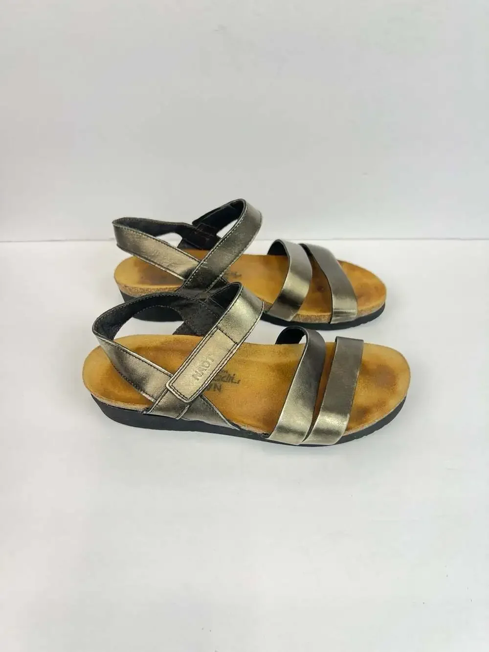 Naot Kayla Metallic Bronze Leather Wedge Sandals US 7 Euro 38